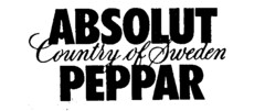 ABSOLUT Country of Sweden PEPPAR