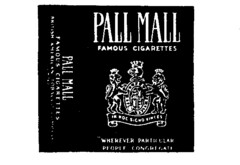 PALL MALL FAMOUS CIGARETTES WHEREVER PARTICULAR PEOPLE CONGREGATE