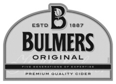 ESTD 1887 BULMERS ORIGINAL FIVE GENERATIONS OF EXPERTISE PREMIUM QUALITY CIDER