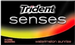 Trident senses 14 GUMS SUGARFREE watermelon sunrise