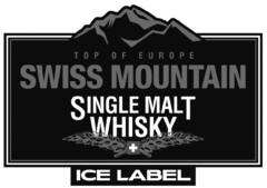 TOP OF EUROPE SWISS MOUNTAIN SINGLE MALT WHISKY ICE LABEL