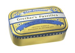 Blackcurrant Grether's Pastilles FOR THROAT AND VOICE with glycerine & fruit juice ORIGINAL FORMULA HANDMADE IN SWITZERLAND