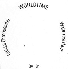 Official Chronometer WORLDTIME Waterresistant BA 81