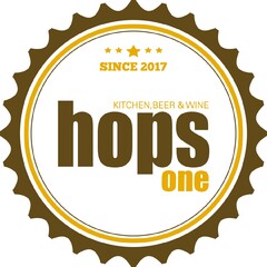 hops one KITCHEN, BEER & WINE SINCE 2017