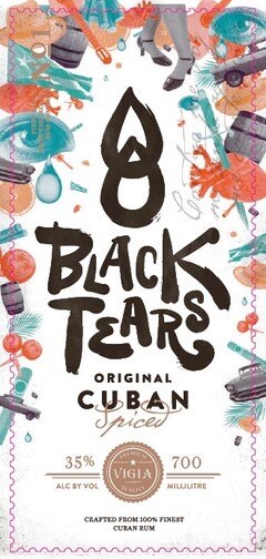 BLACK TEARS ORIGINAL CUBAN Spice 35% ALC BY VOL 700 MILLILITRE PREMIUM VIGIA QUALITY CRAFTED FROM 100% FINEST CUBAN RUM