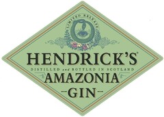 LIMITED RELEASE HENDRICK'S DISTILLED and BOTTLED IN SCOTLAND AMAZONIA GIN