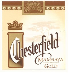 20 CIGARETTES Chesterfield MAMBAYA GOLD