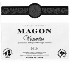 MAGON Vermentino VIN BLANC DE TUNISIE