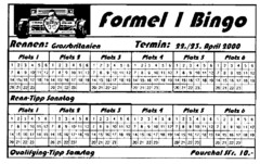 Formel 1 Bingo