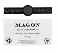 MAGON GRAND VIN DE MORNAG Appellation d'Origine Mornag Contrôlée 2010