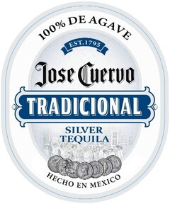 100% DE AGAVE EST. 1795 Jose Cuervo TRADICIONAL SILVER TEQUILA HECHO EN MEXICO
