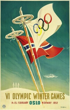 VI OLYMPIC WINTER GAMES 14.-25. FEBRUARY OSLO NORWAY 1952 DE VI. OLYMPISKE VINTRLEKER OSLO 1952 KNUT YRAN