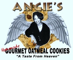 "ANGIE'S HOMEMADE GOURMET OATMEAL COOKIES " "A TASTE FROM HEAVEN"