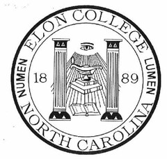 ELON COLLEGE LUMEN NORTH CAROLINA NUMEN 1889