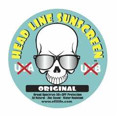 HEAD LINE SUNSCREEN X UVA X UVB ORIGINAL BROAD SPECTRUM 50+SPF PROTECTION ALL NATURAL - ZINC BASED - WATER RESISTANT WWW.EFILLIFE.COM