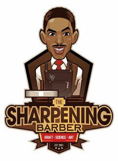 THE SHARPENING BARBER KRAFT SCIENCE ART EST 2001