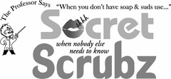 THE PROFESSOR SAYS "WHEN YOU DON'T HAVE SOAP & SUDS USE..." SECRET SCRUBZ SHHH WHEN NOBODY ELSE NEEDS TO KNOW