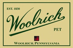 EST. 1830 WOOLRICH PET WOOLRICH, PENNSYLVANIA