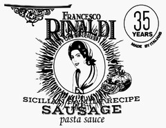 FRANCESCO RINALDI GLUTEN FREE SICILIAN FAMILY RECIPE SAUSAGE PASTA SAUCE 35 YEARS MADE BY ITALIANS