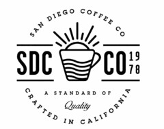 SAN DIEGO COFFEE CO CRAFTED IN CALIFORNIA A STANDARD OF QUALITY SDC CO 19 78