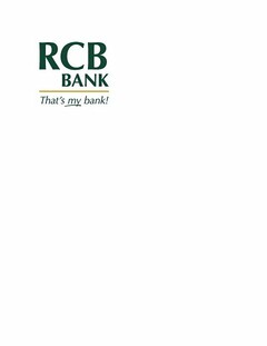 RCB BANK - THAT'S MY BANK!