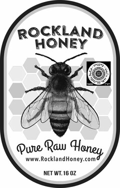 ROCKLAND HONEY PURE RAW HONEY WWW.ROCKLANDHONEY.COM NET WT. 16 OZ