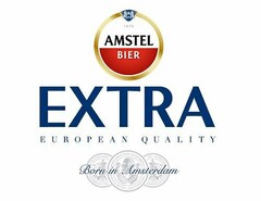 A 1870 AMSTEL BIER EXTRA EUROPEAN QUALITY BORN IN AMSTERDAM