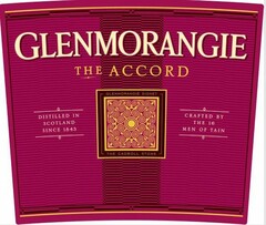 GLENMORANGIE THE ACCORD DISTILLED IN SCOTLAND SINCE 1843 GLENMORANGIE SIGNET THE CADBOLL STONE CRAFTED BY THE 16 MEN OF TAIN