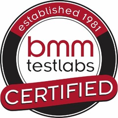 BMM TESTLABS CERTIFIED ESTABLISHED 1981