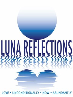 LUNA REFLECTIONS LOVE · UNCONDITIONALLY · NOW · ABUNDANTLY