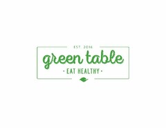 EST. 2016 GREEN TABLE · EAT HEALTHY ·