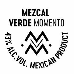 MEZCAL VERDE MOMENTO MVM 43% ALC. VOL. MEXICAN PRODUCT