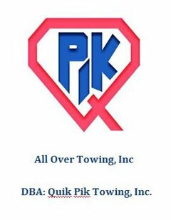 Q PIK ALL OVER TOWING, INC. DBA: QUIK PIK TOWING, INC.