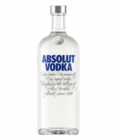 ABSOLUT VODKA ONE SOURCE. ONE COMMUNITY. ONE SUPERB VODKA. CRAFTED IN THE VILLAGE OF AHUS SWEDEN. ABSOLUT SINCE 1879.