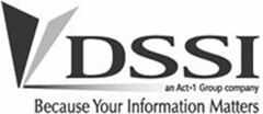 DSSI AN ACT·1 GROUP COMPANY BECAUSE YOUR INFORMATION MATTERS