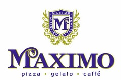 M MAXIMO · AUTENTICO · ITALIANO MAXIMO PIZZA · GELATO · CAFFÉ