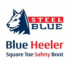 STEEL BLUE BLUE HEELER SQUARE TOE SAFETY BOOT