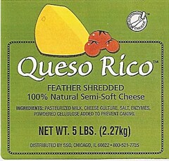 WISCONSIN CHEESE QUESO RICO FEATHER SHREDDED 100% NATURAL SEMI-SOFT CHEESE