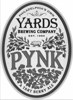 PHILADELPHIA'S OWN YARDS BREWING COMPANY EST. 1994 PYNK A TART BERRY ALE