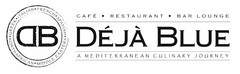 ITALIAN FRENCH SPANISH MIDDLE EASTERN NORTHAFRICAN GREEK D B DÉJÀ BLUE CAFÉ ·  RESTAURANT · BAR  LOUNGE A MEDITERRANEAN CULINARY JOURNEY