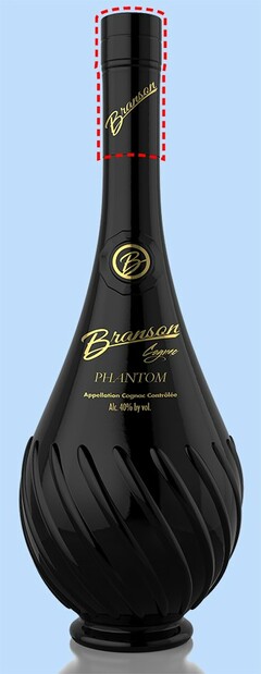 B BRANSON COGNAC PHANTOM APPELLATION COGNAC CONTROLEE ALC. 40% BY VOL.