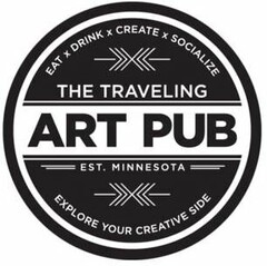 EAT X DRINK X CREATE X SOCIALIZE XX THE TRAVELING ART PUB EST. MINNESOTA EXPLORE XX YOUR CREATIVE SIDE