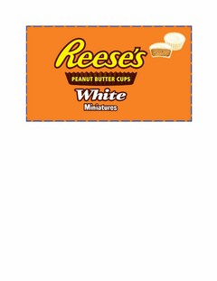 REESE'S, PEANUT BUTTER CUPS, WHITE AND MINIATURES
