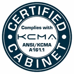 · CERTIFIED · CABINET KCMA COMPLIES WITH ANSI/KCMA A161.1