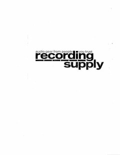 AUDIO GEAR FROM PEOPLE YOU TRUST RECORDING SUPPLY