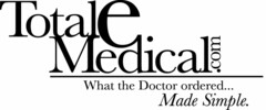 TOTAL E MEDICAL.COM WHAT THE DOCTOR ORDERED...MADE SIMPLE.