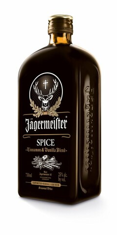 JÄGERMEISTER SPICE ·CINNAMON & VANILLA BLEND· MAST- JÄGERMEISTER SE WOLFENBÜTTEL GERMANY IMPORTED HERBAL LIQUEUR SEASONAL OFFER