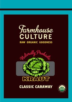 FARMHOUSE CULTURE RAW ORGANIC GOODNESS NATURALLY PROBIOTIC KRAUT CLASSIC CARAWAY