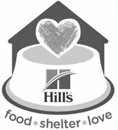 H HILL'S FOOD  · SHELTER ·  LOVE