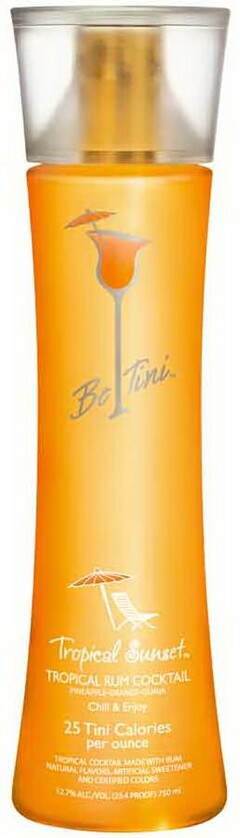 BETINI TROPICAL SUNSET TROPICAL RUM COCKTAIL CHILL & ENJOY 25 TINI CALORIES PER OUNCE